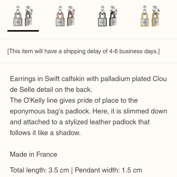 Hermes Baby Pink H Block Earrings - Picture 6 of 6